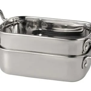 Mini padella APS 145 x 95 cm altezza: 45 / 65 cm acciaio inossidabile manici da 15 cm ciascuno 05 litri -PORTA SNACK- 40660