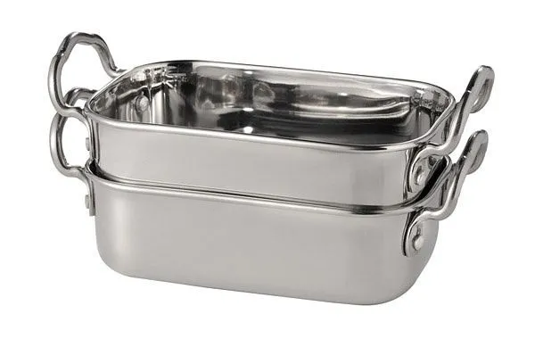 Mini padella APS 145 x 95 cm altezza: 45 / 65 cm acciaio inossidabile manici da 15 cm ciascuno 05 litri -PORTA SNACK- 40660