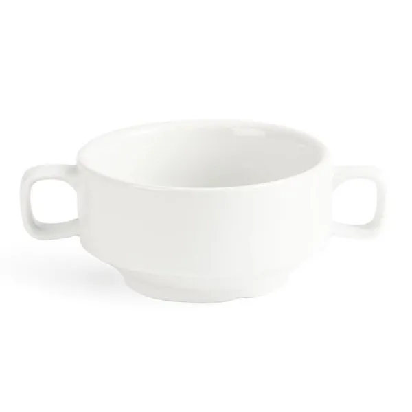 OLYMPIA Bicchieri da minestra Whiteware con manici 40cl PU: 6 pezzi C239
