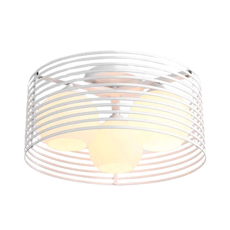 Plafoniera classica 3 luci con globo vetro lattiginoso, illuminazione da incasso bianco/nero per soggiorno