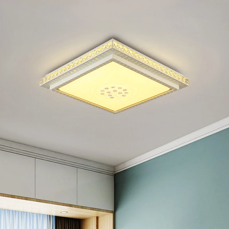 Plafoniera da incasso soffitto cristallo trasparente Tetragon Illuminazione moderna LED bianca da incasso per soggiorno