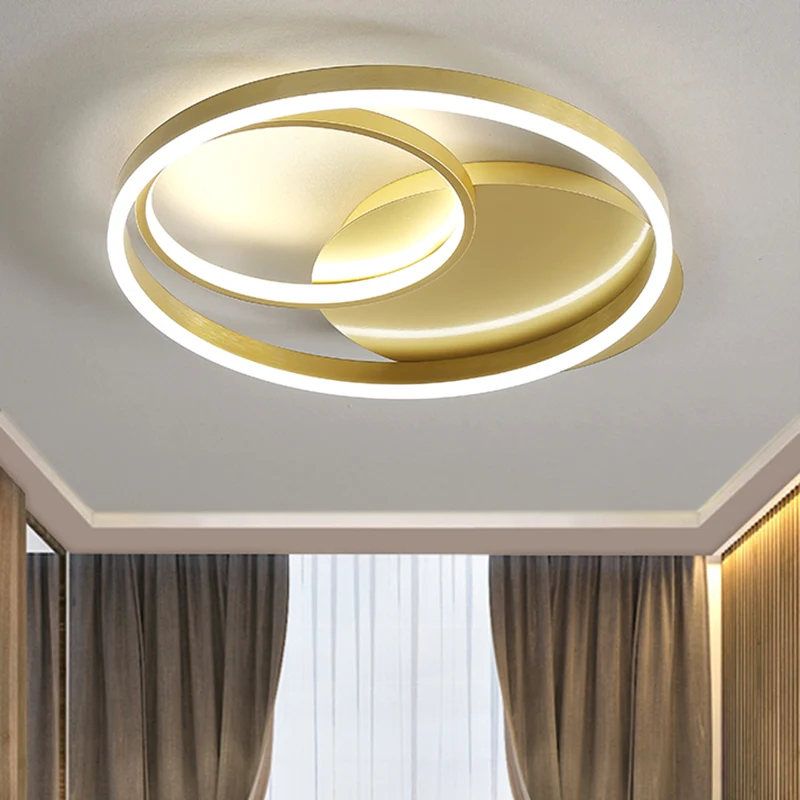 Plafoniera LED Halo Ring con montaggio incasso contemporanea oro metallizzato/caffè con luce calda/bianca, larghezza 18/21...
