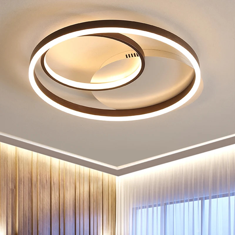 Plafoniera LED Halo Ring con montaggio incasso contemporanea oro metallizzato/caffè con luce calda/bianca, larghezza 18/21...