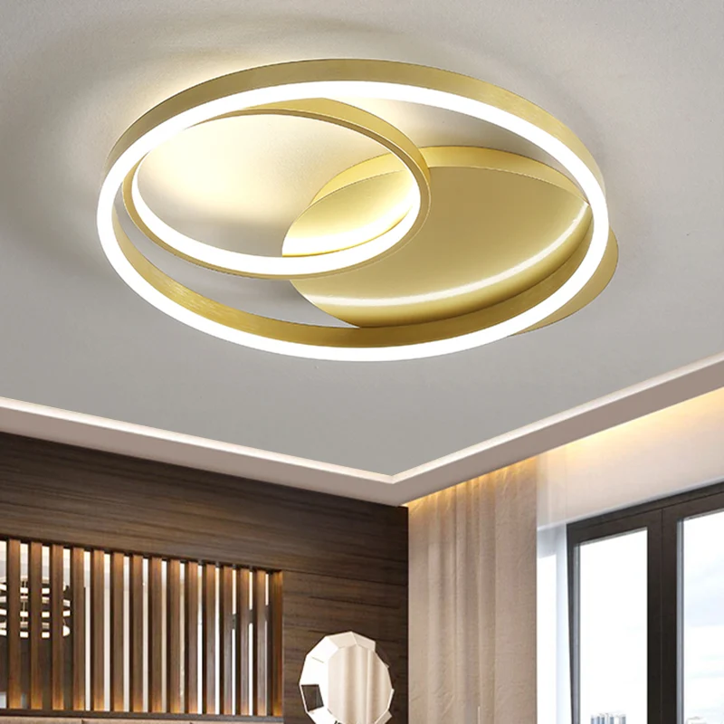 Plafoniera LED Halo Ring con montaggio incasso contemporanea oro metallizzato/caffè con luce calda/bianca, larghezza 18/21...