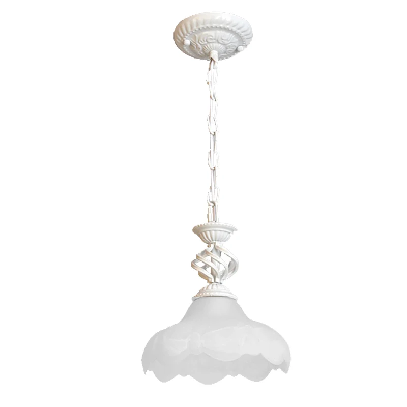Plafoniera tipico sospensione smerlata, 1 luce, illuminazione sospensione vetro smerigliato bianco/nero per corridoio