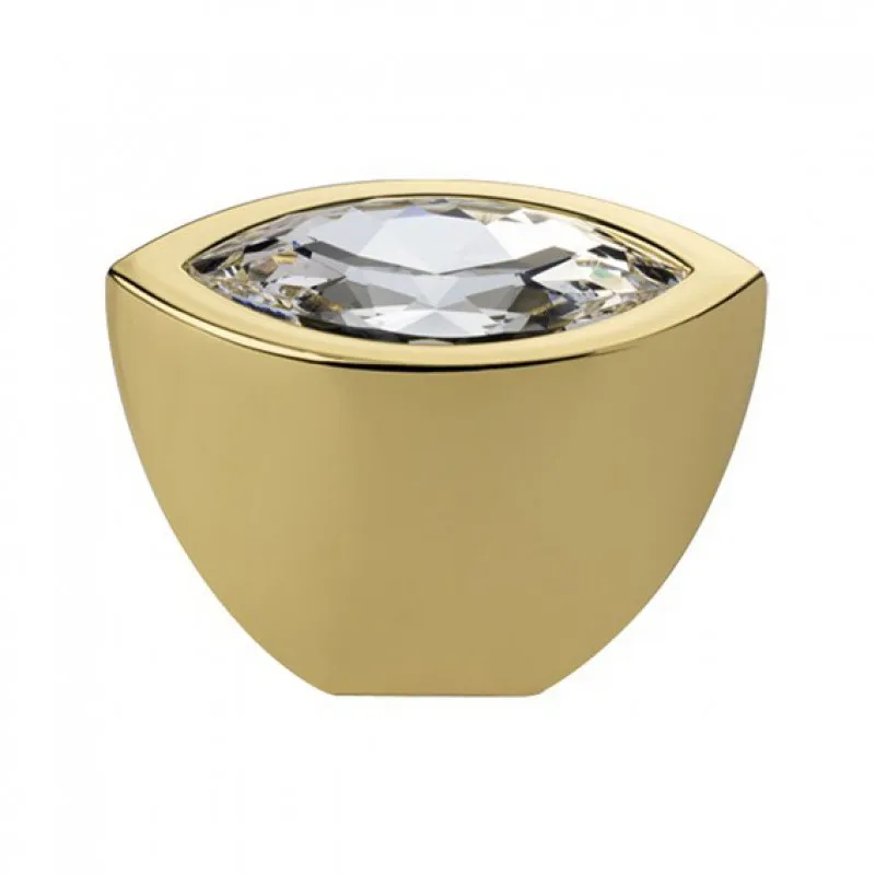 Pomolo per Mobile Linea Calì Elipse Crystal con Swarowski® e Metallo significativo Zecchino