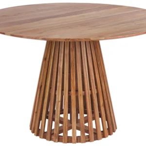 Round Acacia Wood Dining Table ⌀ 120 cm Dark MESILLA