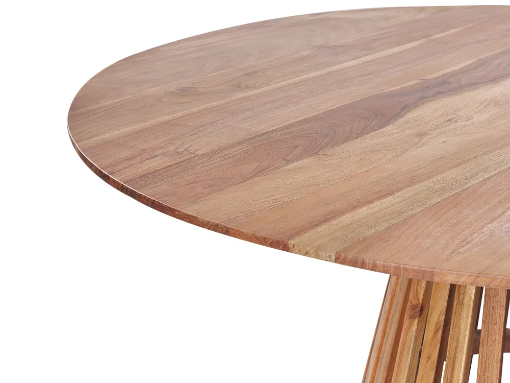 Round Acacia Wood Dining Table ⌀ 120 cm Dark MESILLA