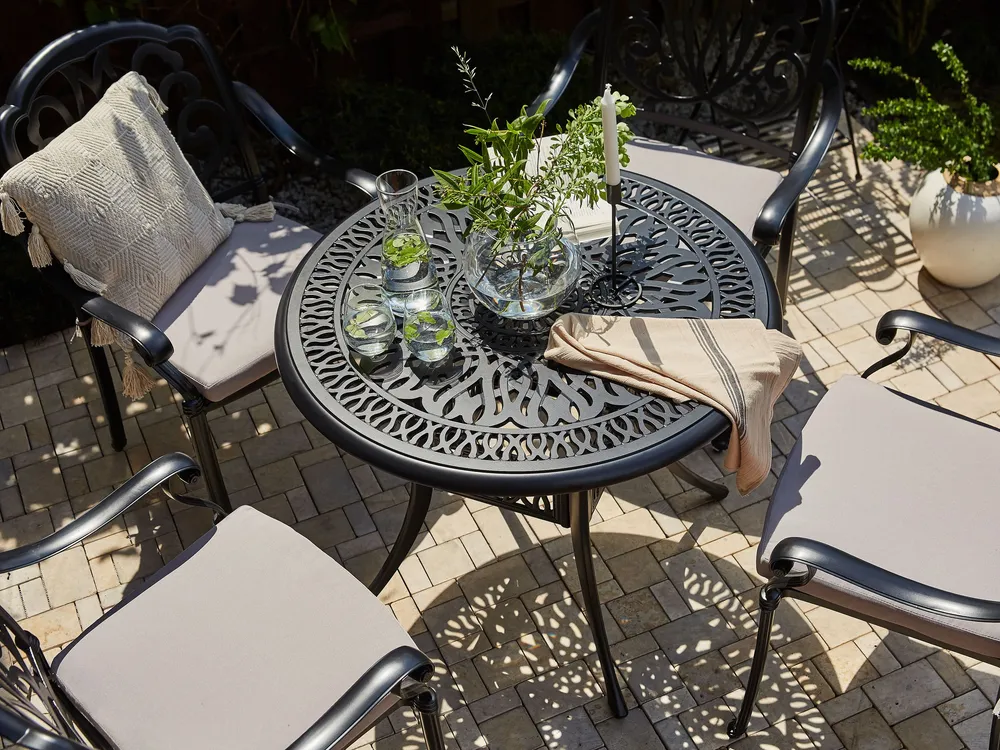 Round Garden Dining Table ⌀ 90 cm Nero puro ANCONA
