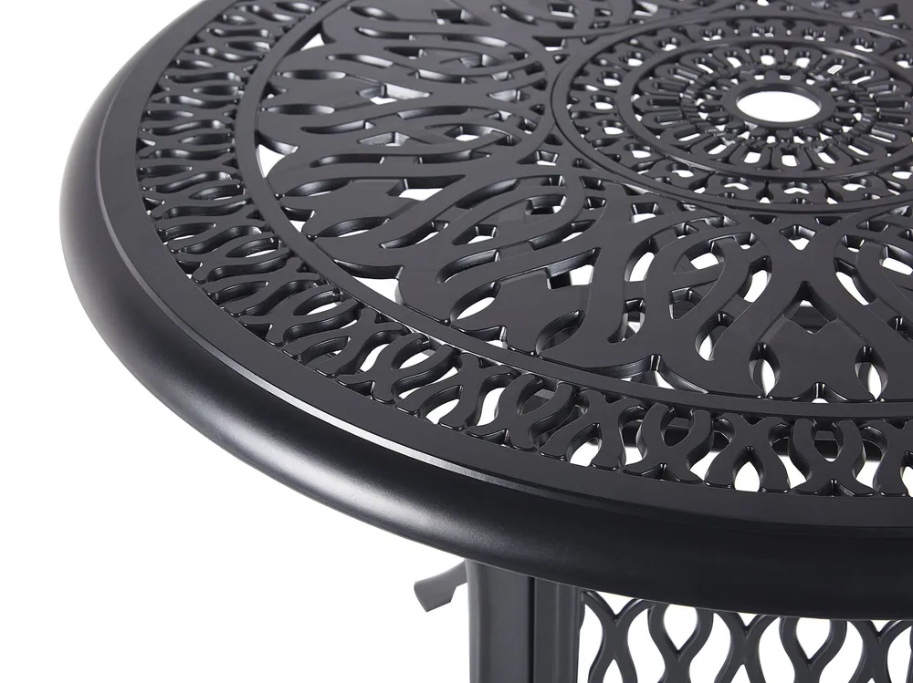 Round Garden Dining Table ⌀ 90 cm Nero puro ANCONA