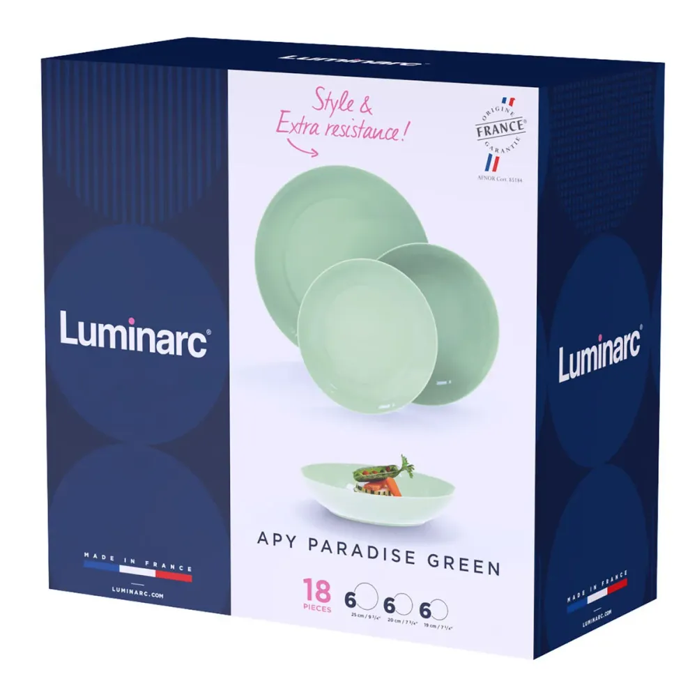 Servizio di Piatti Luminarc Apy Paradise Verde Verde Vetro 18 Pezzi