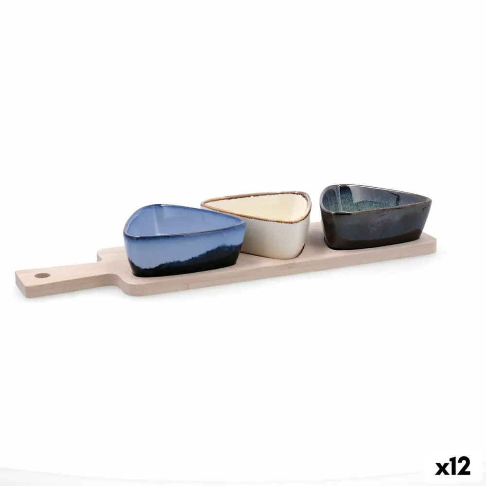 Set da Aperitivo Bidasoa Moana Multicolore Ceramica 34 x 9,5 x 4,5 cm 4 Pezzi (12 Unità)