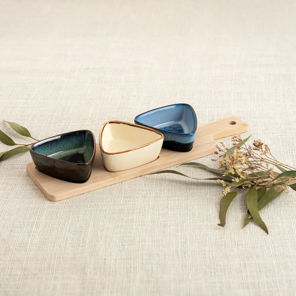 Set da Aperitivo Bidasoa Moana Multicolore Ceramica 34 x 9,5 x 4,5 cm 4 Pezzi (12 Unità)