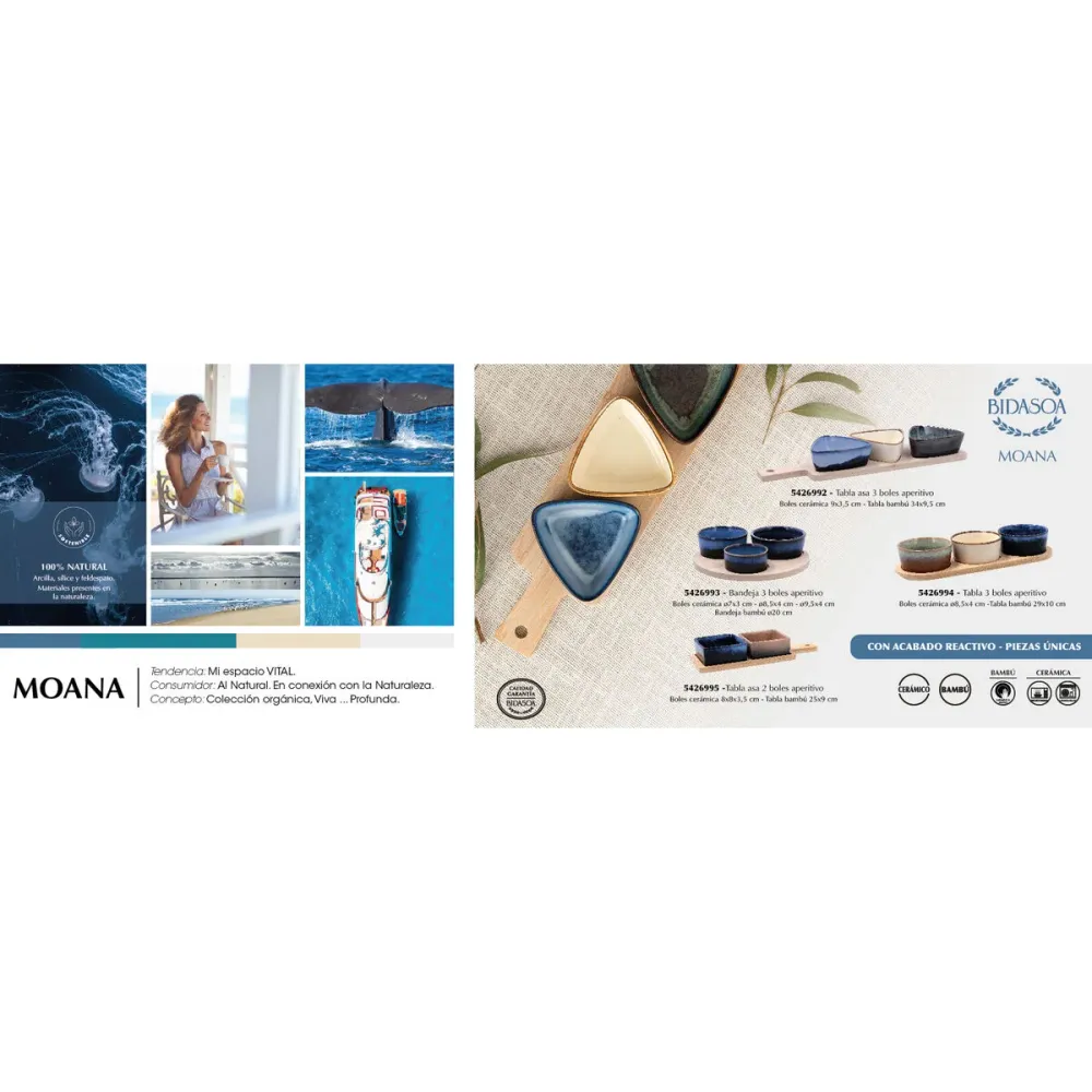 Set da Aperitivo Bidasoa Moana Multicolore Ceramica 34 x 9,5 x 4,5 cm 4 Pezzi (12 Unità)