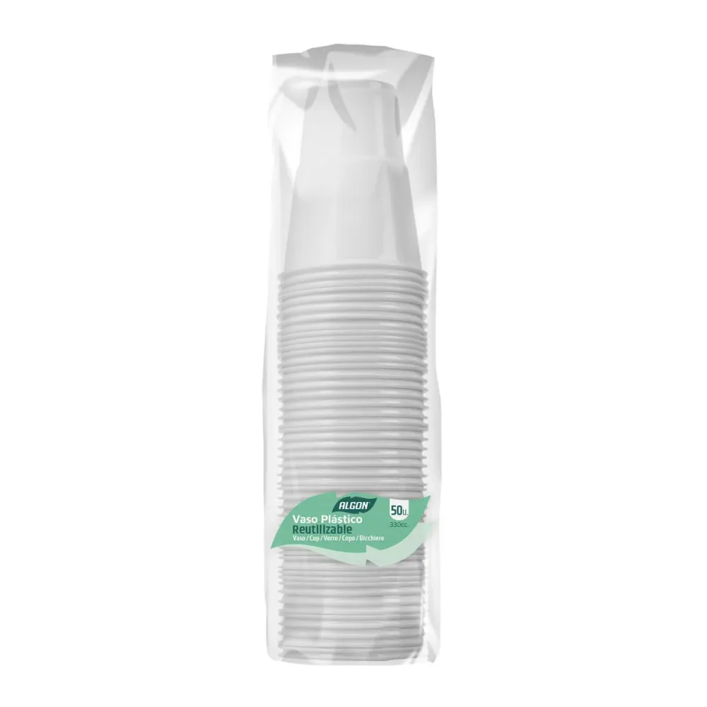 Set di Bicchieri Algon Bianco 330 ml 50 Pezzi (12 Unità)