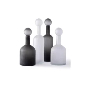 Set di 4 bottiglie Bubbles vetro nero Pols Potten - 44cm