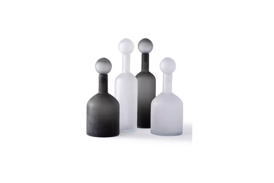 Set di 4 bottiglie Bubbles vetro nero Pols Potten - 44cm