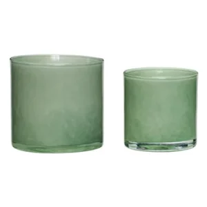 Set di 2 candelieri vetro verde Akin Hübsch - 12cm