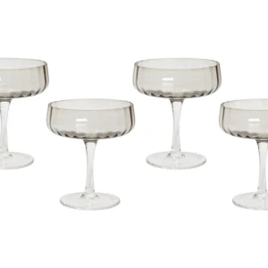 Set 4 Champagne Saucers QUARTZ Grey