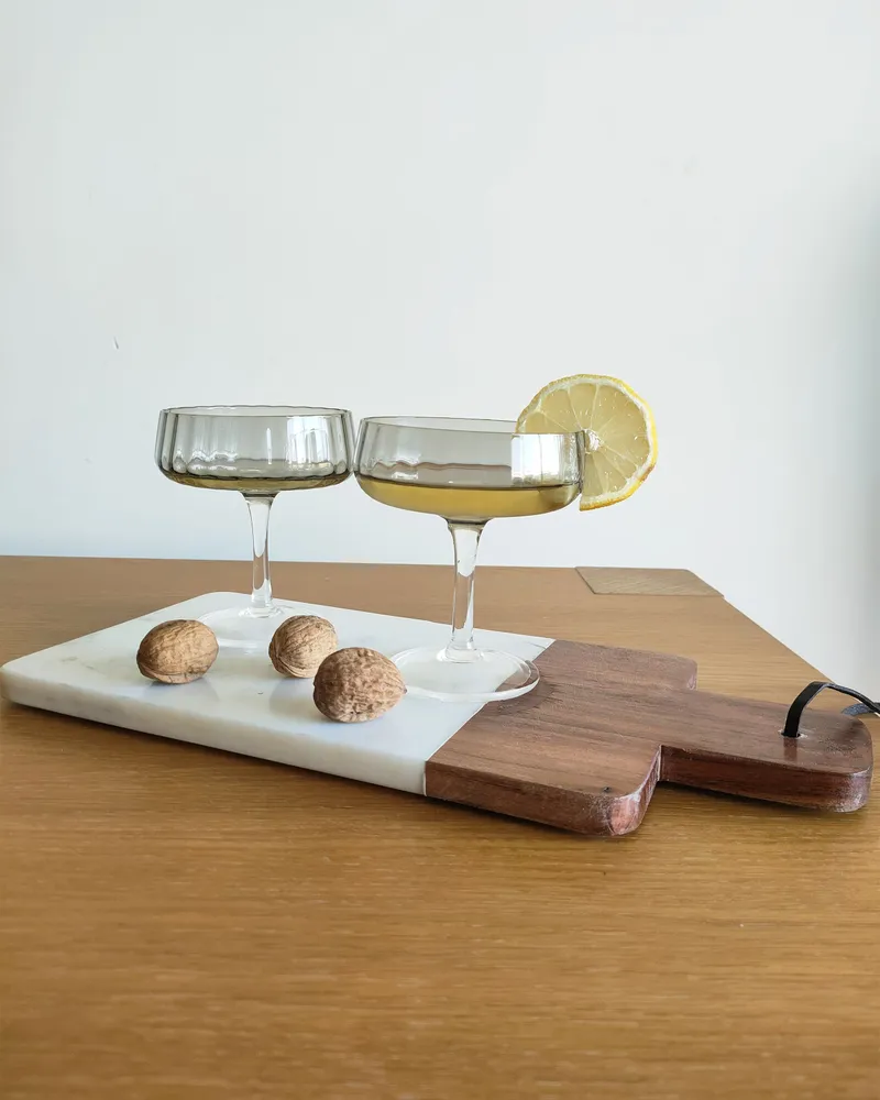 Set 4 Champagne Saucers QUARTZ Grey