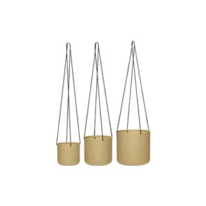 Set di 3 fioriere cotone sabbia Bloom Hübsch - 17cm