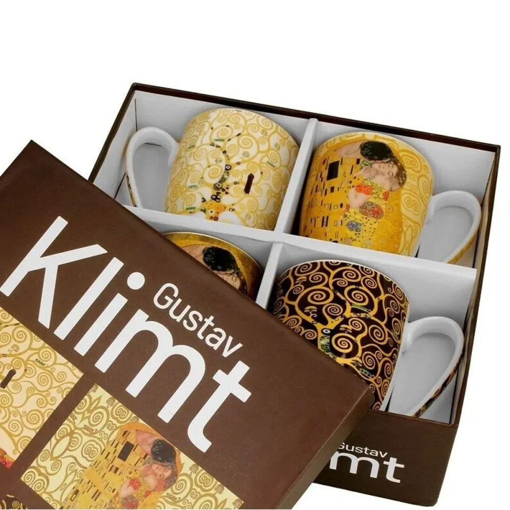 Set di 4 mug porcellana Beso Klimt Duo