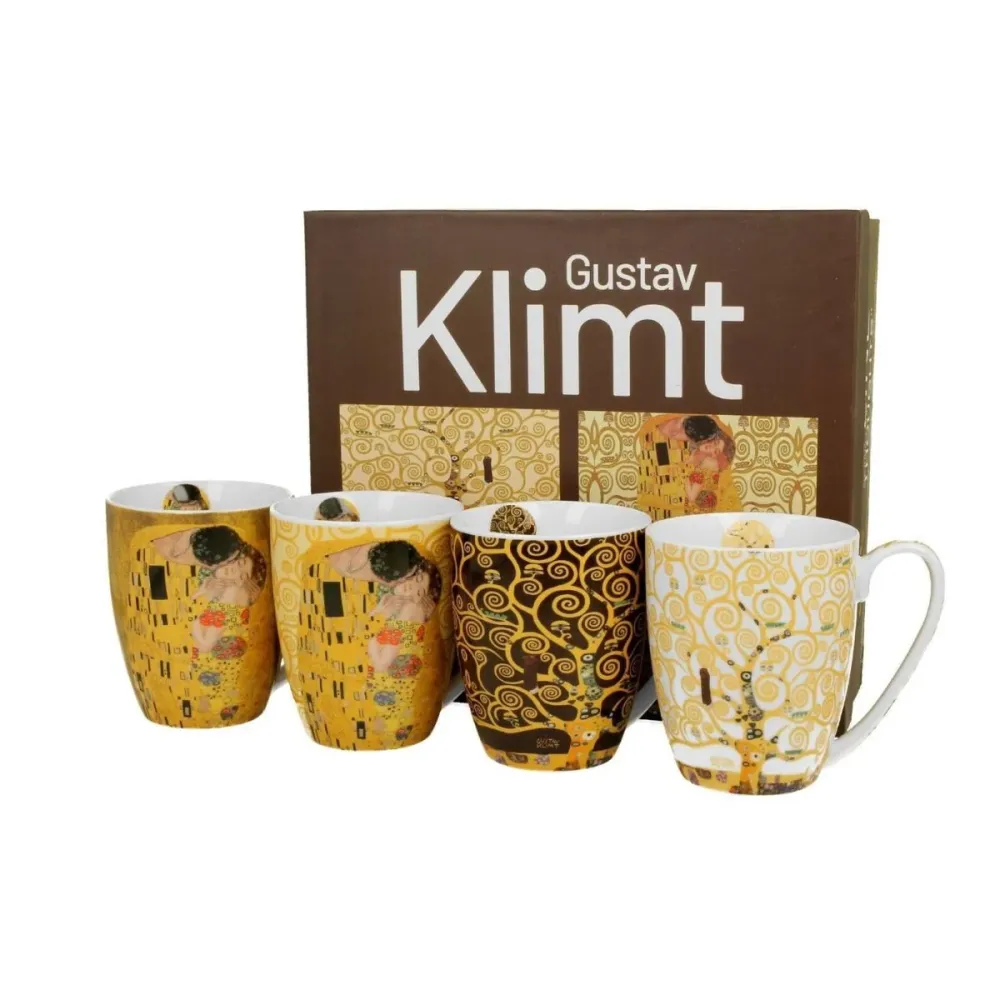 Set di 4 mug porcellana Beso Klimt Duo