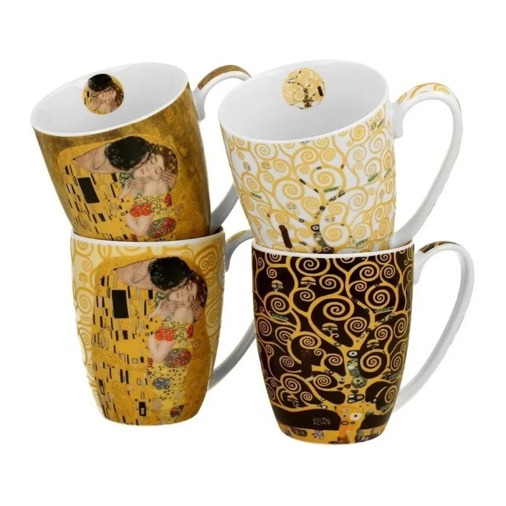 Set di 4 mug porcellana Beso Klimt Duo