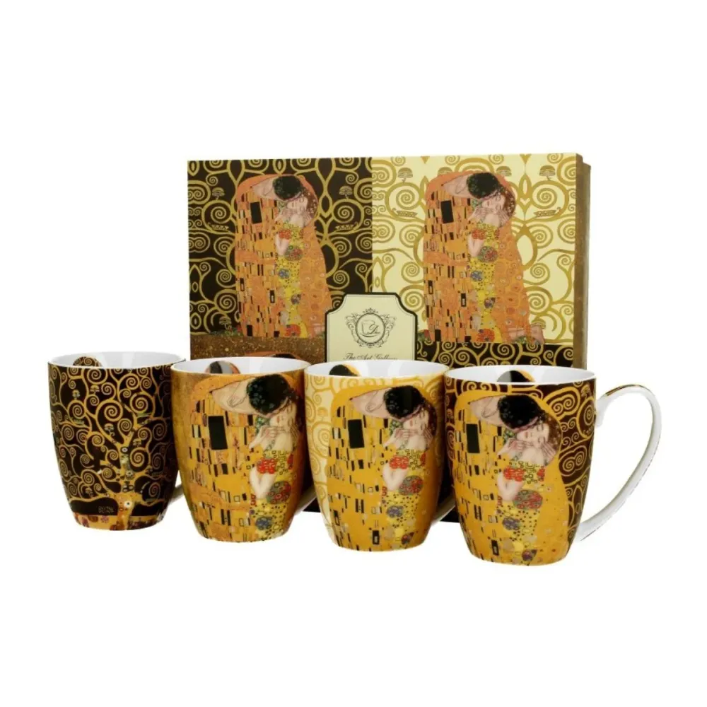 Set di 4 mug porcellana Beso Klimt Duo