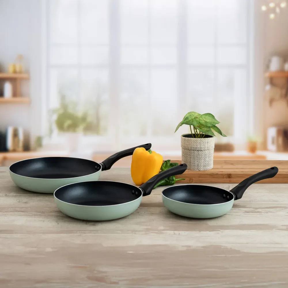 Set di padelle Quid Tropic Verde Metallo 3 Pezzi