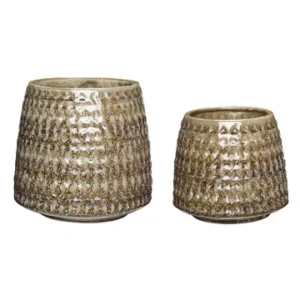 Set di 2 presine ceramica crema Capri Hübsch - 15cm