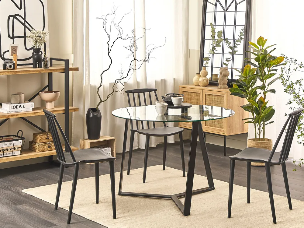 Temperato Top Round Dining Table ⌀ 100 cm Black KEBRI