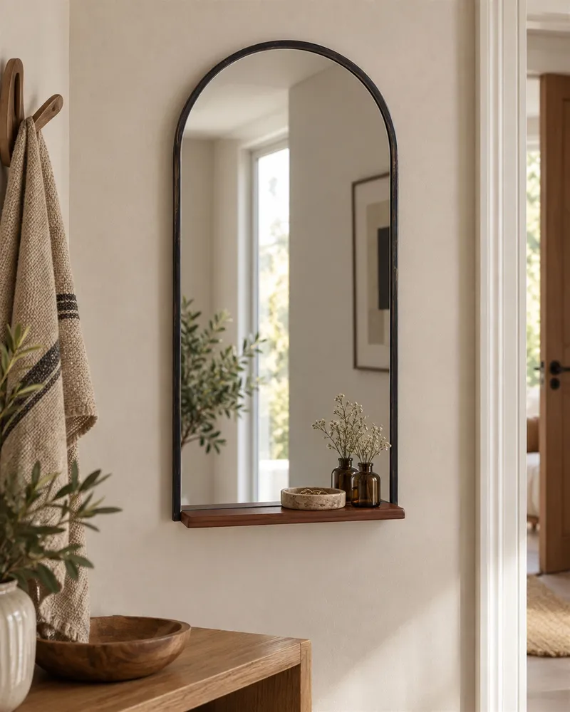 Wall Mirror Shelf DOMME metallo Silver