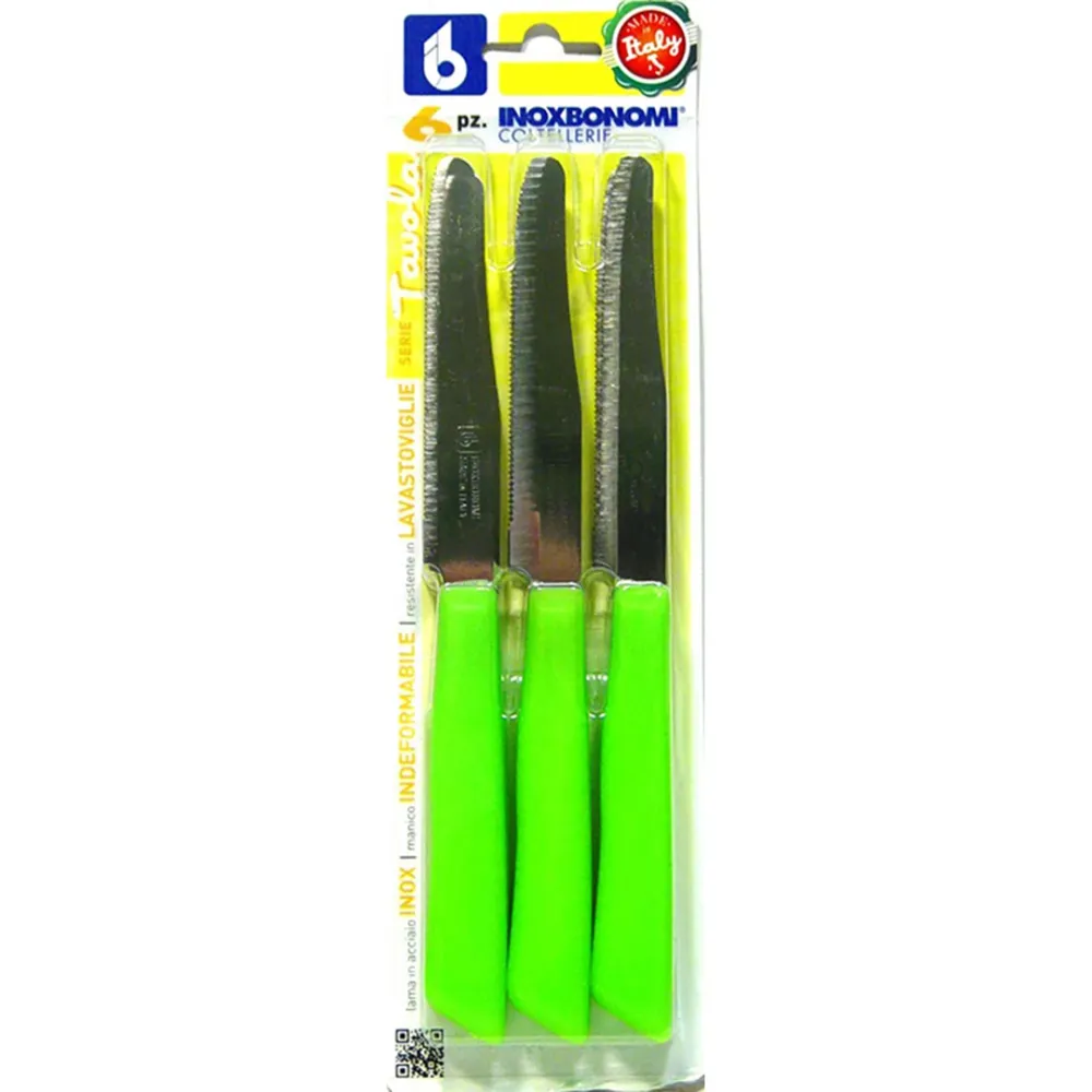 Inoxbomi Table Knife 11 cm GREEN, Set 6 Pcs